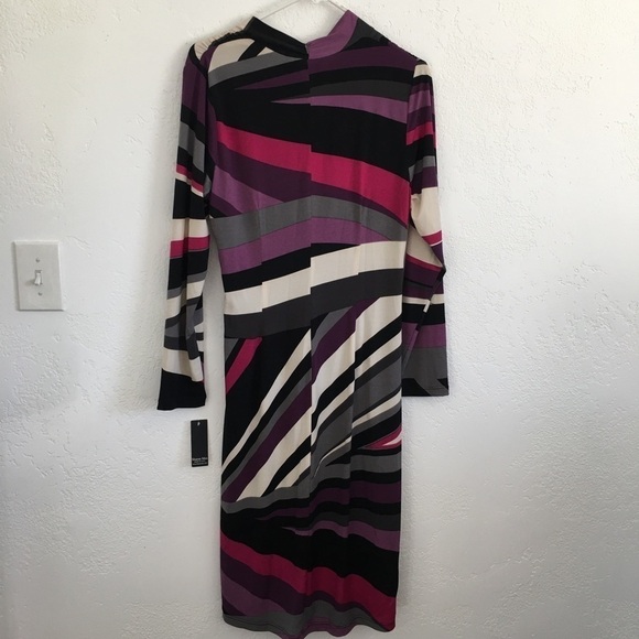 Sharon Max Multicolor long sleeve wrap dress Large - Picture 4 of 15